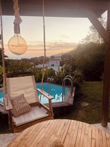 Villa Kayooli: studio Cacao, piscine et vue mer