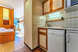 Mini-Kühlschrank, Mikrowelle, Herdplatte, Geschirrspüler