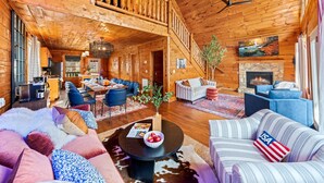 Smart TV, fireplace, video games, books