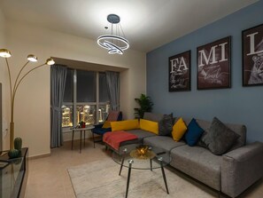 Living area - Amazing full Sea and Palm View at Elite Residence Tower (Dubai)