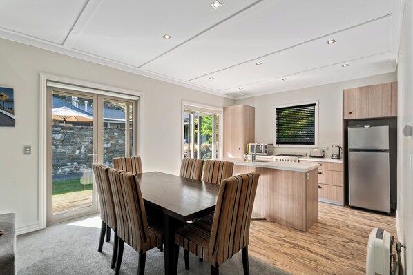 Fridge, microwave, dishwasher, toaster