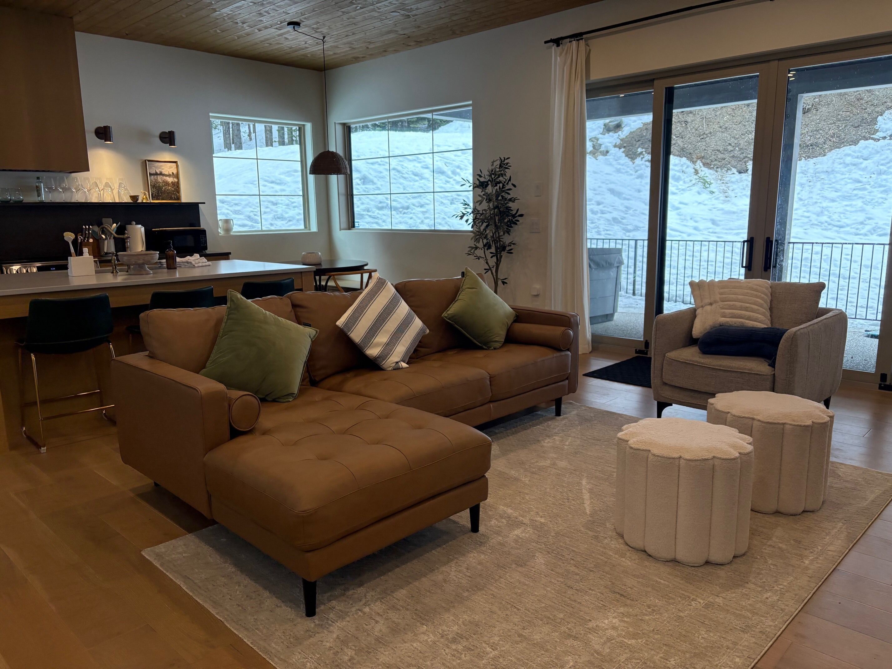 Smart TV, fireplace, ping pong