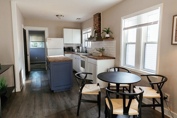 Microwave, oven, stovetop, paper towels