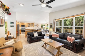 Smart TV, chimenea, reproductor de DVD, libros