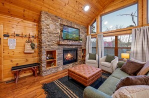 Smart TV, fireplace, video games