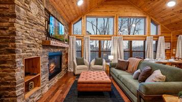 Smart TV, fireplace, video games