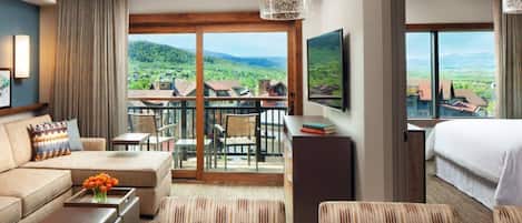 Smart TV, fireplace, DVD player