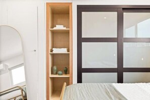 1 bedroom, iron/ironing board, travel crib, WiFi