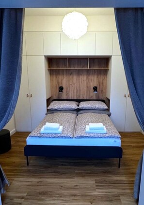Comfort Apartment, Garden View | Desk, laptop workspace, blackout drapes, iron/ironing board - Short Way Apartments GPH (Prague)