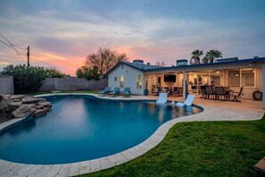 Outdoor pool, a heated pool