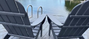 Private dock, swim, fish, kayak, play games in the large, modern barn