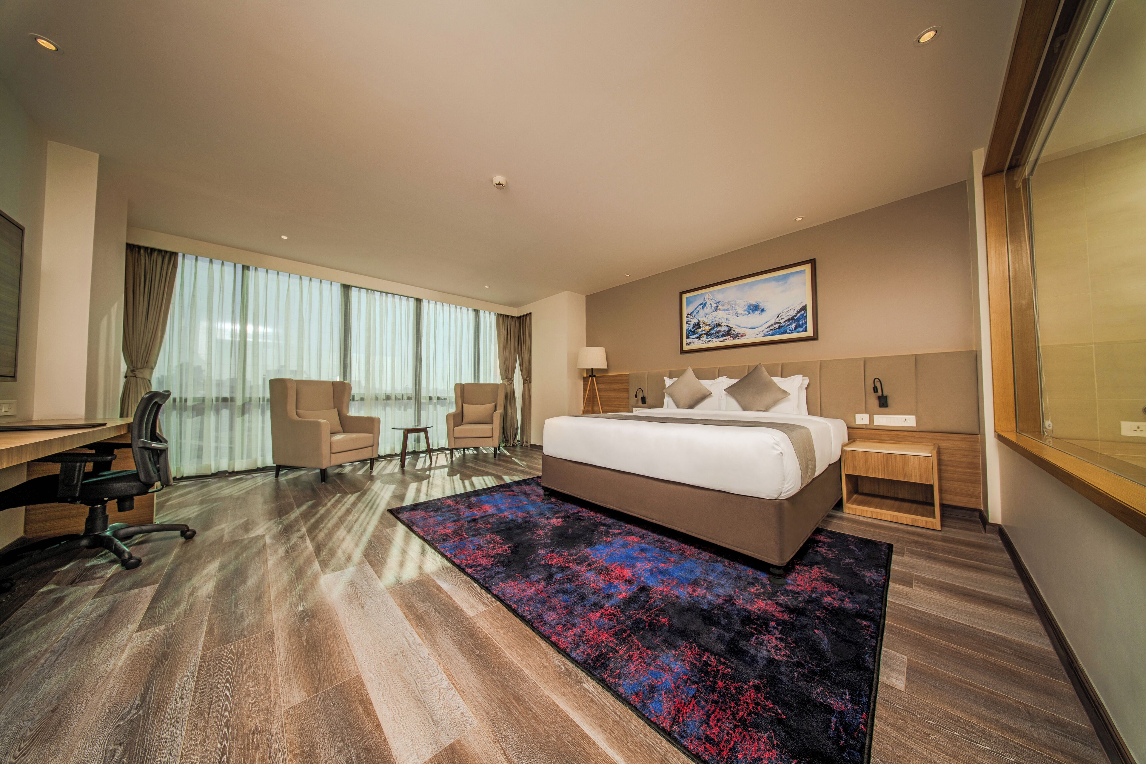 Suite, 1 cama King size, para no fumadores, hidromasaje | Ropa de cama de alta calidad y minibar 