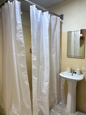 Dusche, Handtücher, Seife, Toilettenpapier