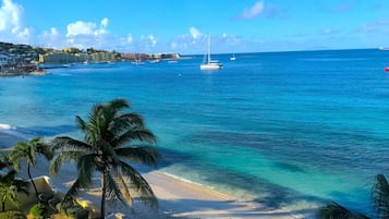 On the beach, beach towels
