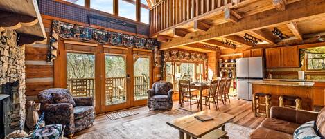 Smart TV, fireplace, video games