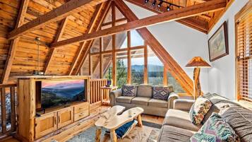 Smart TV, chimenea, oficina