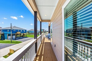 Terrace/patio - Steps to Beach | Gated Community, Canal Views & Lift (Port Bolivar)