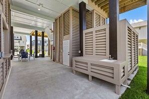 Terrace/patio - Steps to the Beach | Gated Community, Canal Views & Lift (Port Bolivar)