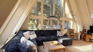 Smart TV, fireplace, stereo, offices