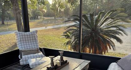 Cozy cabin on 10 acre farm with horses, chickens, cats, dog & gardens