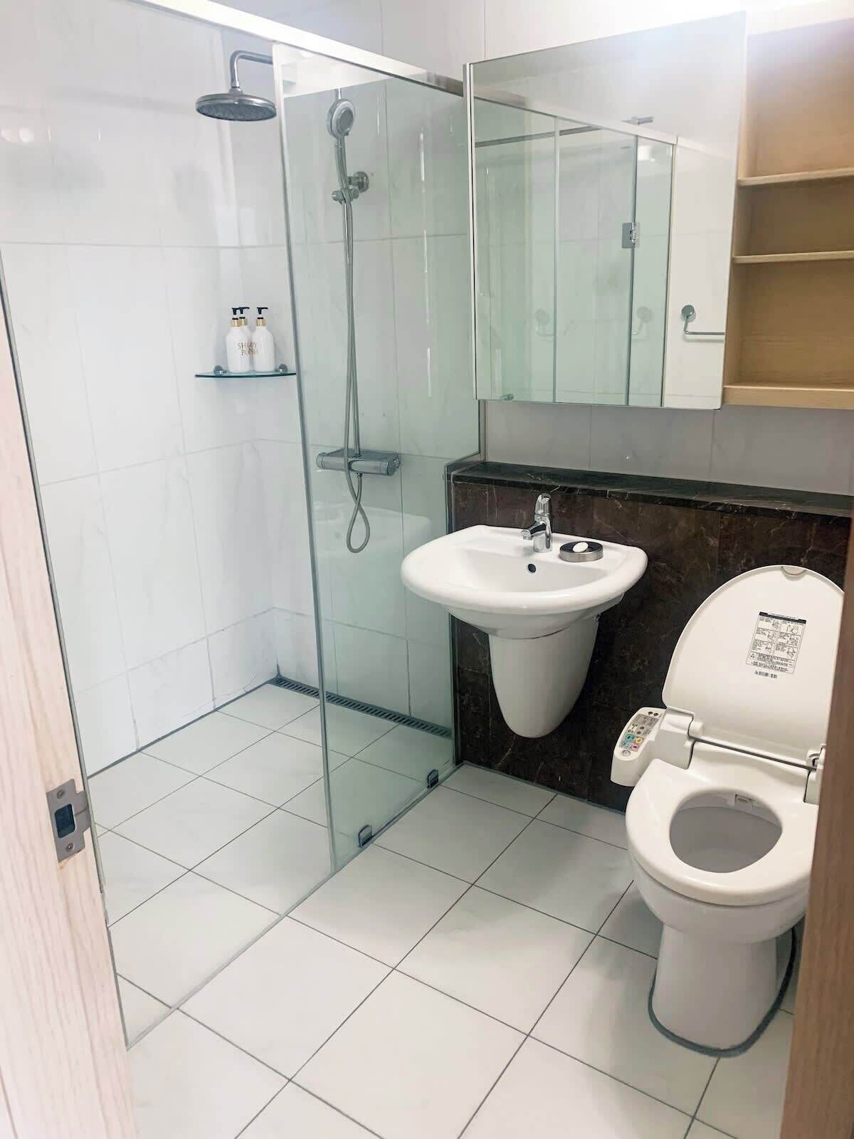 Shower, hair dryer
