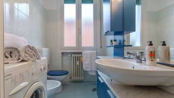 Dusche, Haartrockner, Bidet, Handtücher