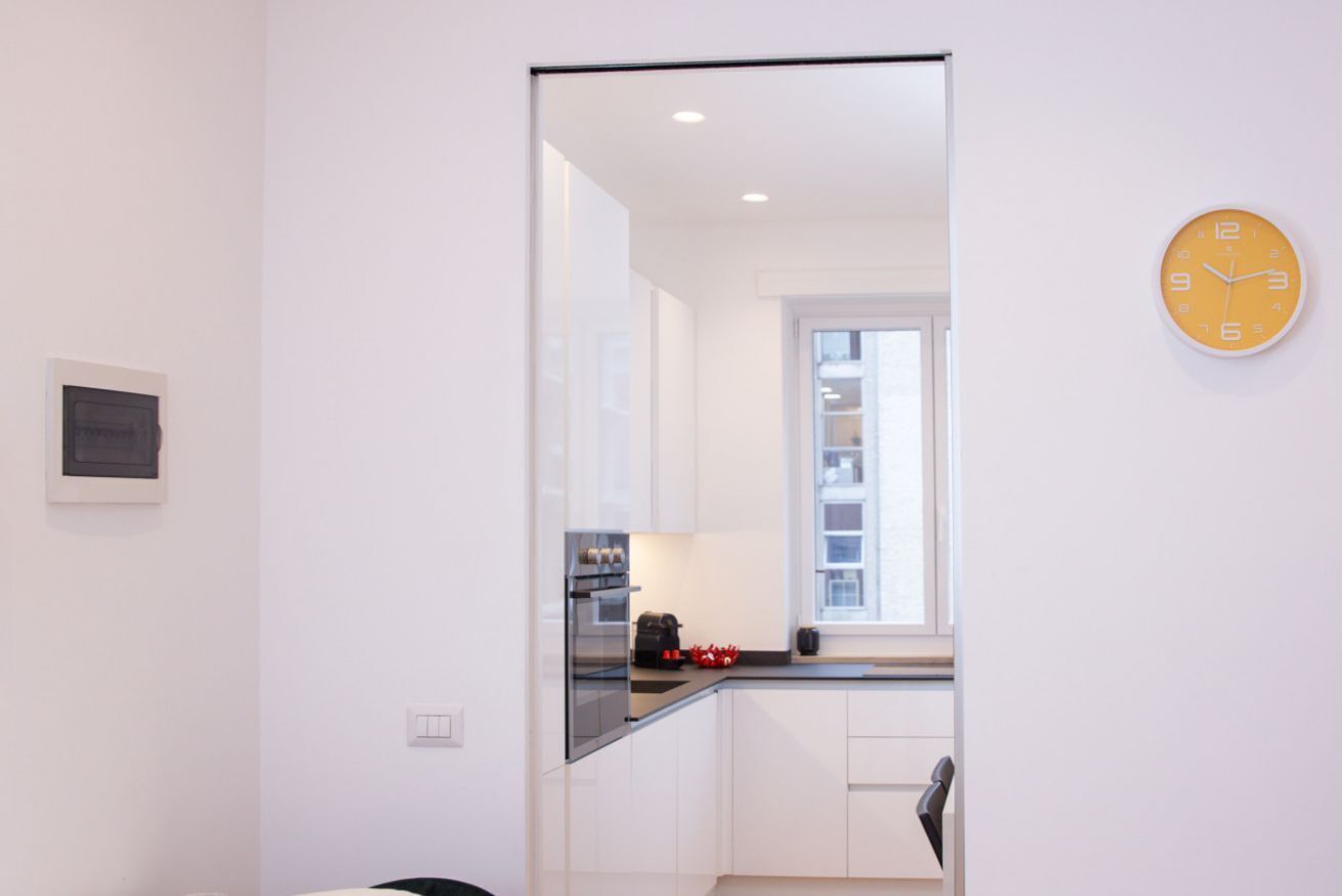 Frigorifero, microonde, forno, piano cottura