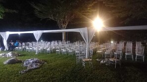 Outdoor banquet area