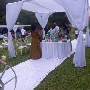 Outdoor banquet area