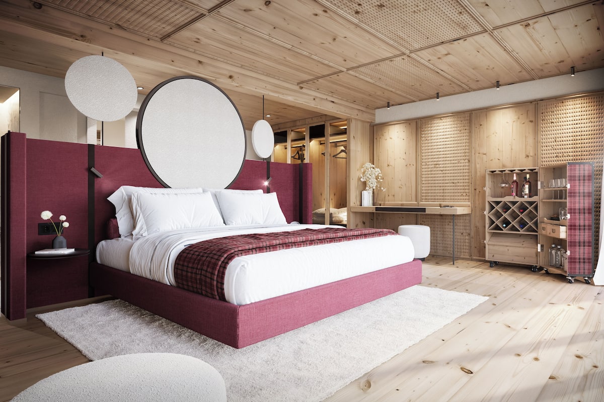 Junior studio suite, uitzicht op bergen | 1 slaapkamer, een kluis op de kamer, verduisterende gordijnen
