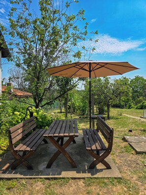Maison, 3 chambres, fumeurs, piscine privée | Terrasse/Patio