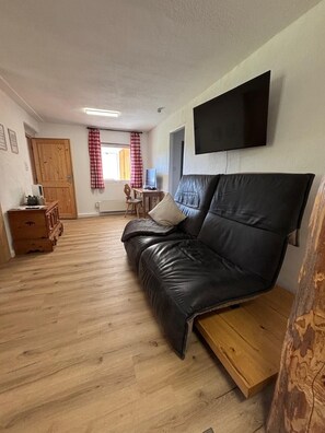 Smart TV, chimenea y monitor de computadora