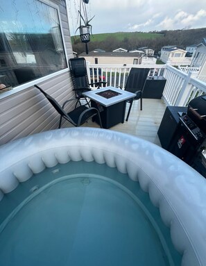 Loft, 3 Bedrooms, Smoking, Balcony | Balcony - Cozy Newquay Lodge With Private Hot Tub, (Newquay)