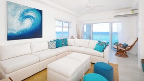 Luxury Penthouse, Ocean View, Oceanfront | Living area - Blue-sky penthouse  (Tower Isle)