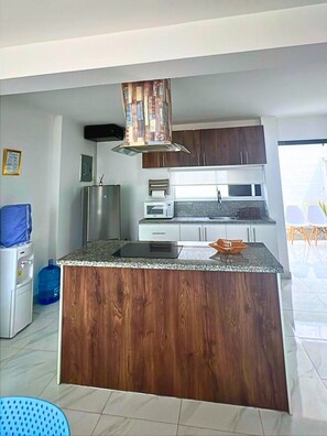 Refrigerador, microondas, cafetera/tetera, tetera/pava eléctrica