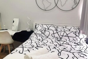 1 غرفة نوم وواي فاي وملاءات أسرّة