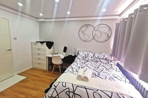 1 غرفة نوم وواي فاي وملاءات أسرّة