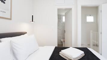 2 bedrooms, premium bedding, memory-foam beds, desk