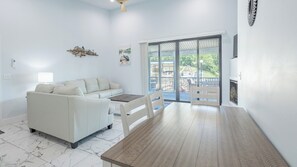 Smart TV, fireplace, video games, table football