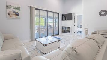 Smart TV, fireplace, video games, table football