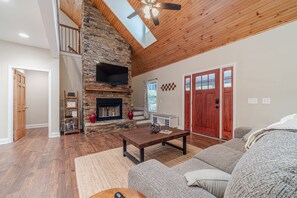 Smart TV, fireplace, video games, table football