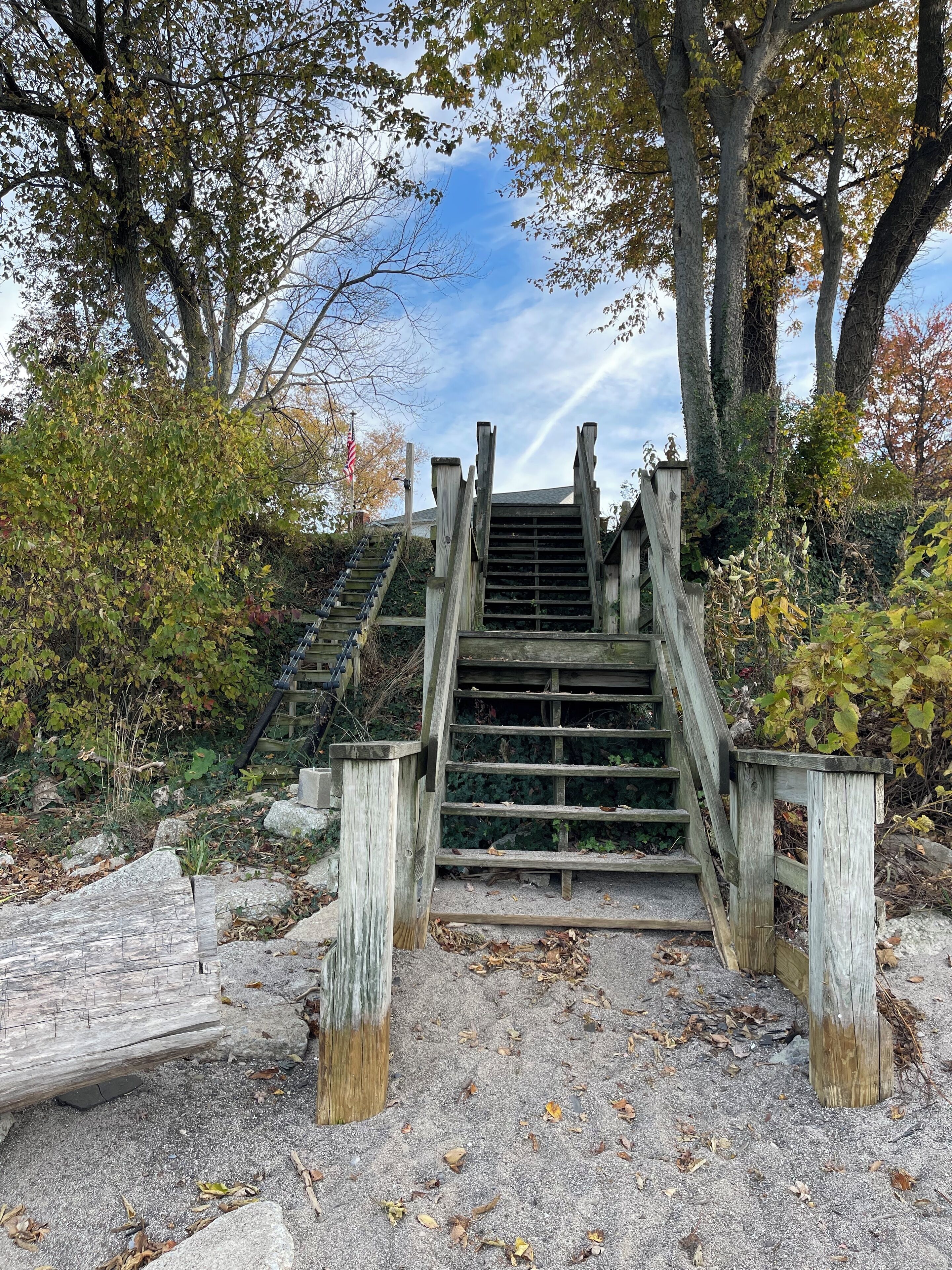 Steps leading from the street down to the beach