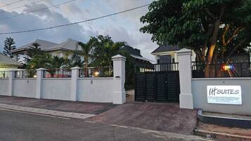 Welcome to H Suites, where a secure entrance sets the tone for a comfortable stay.