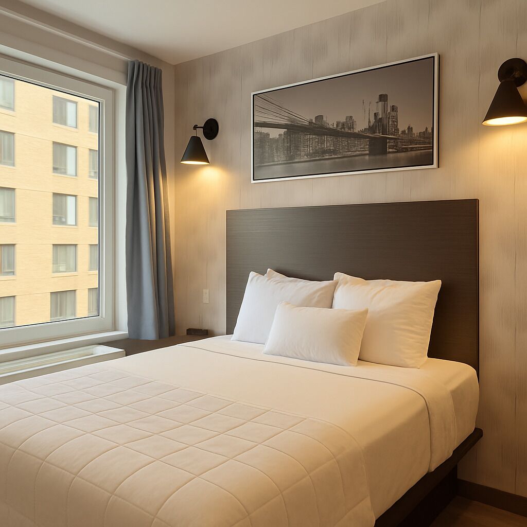 Deluxe Room | Down comforters, memory foam beds, desk, laptop workspace