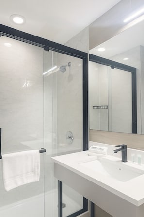 豪華客房 | 浴室 | 淋浴設備、免費盥洗用品、毛巾、肥皂