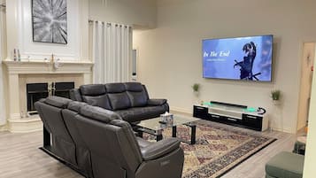 Smart TV, fireplace, video games