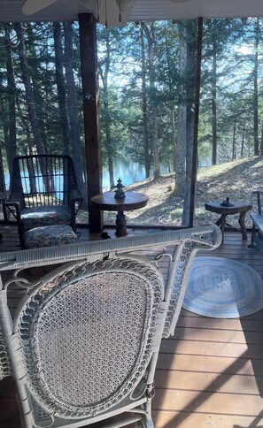Terrace/patio - Rustic 4-bedroom cabin, on lake with WiFi, near Adirondacks
A Place to Remember! (Harrisville)