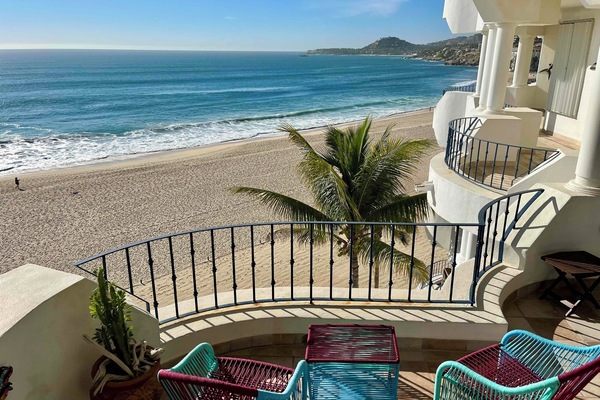 Condo is on 5th floor directly on the beach (Costa Azul) with a large deck