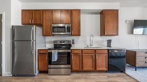 Fridge, dining tables