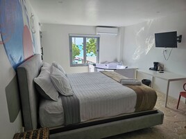 Deluxe Apartment, Ocean View | Desk, laptop workspace, free WiFi